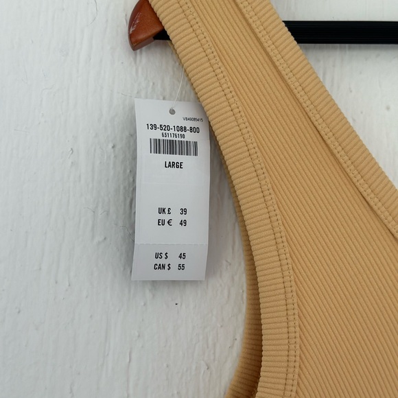 NWT Abercrombie and Fitch Ribbed Yellow Bodysuit Size Large - Picture 3 of 4